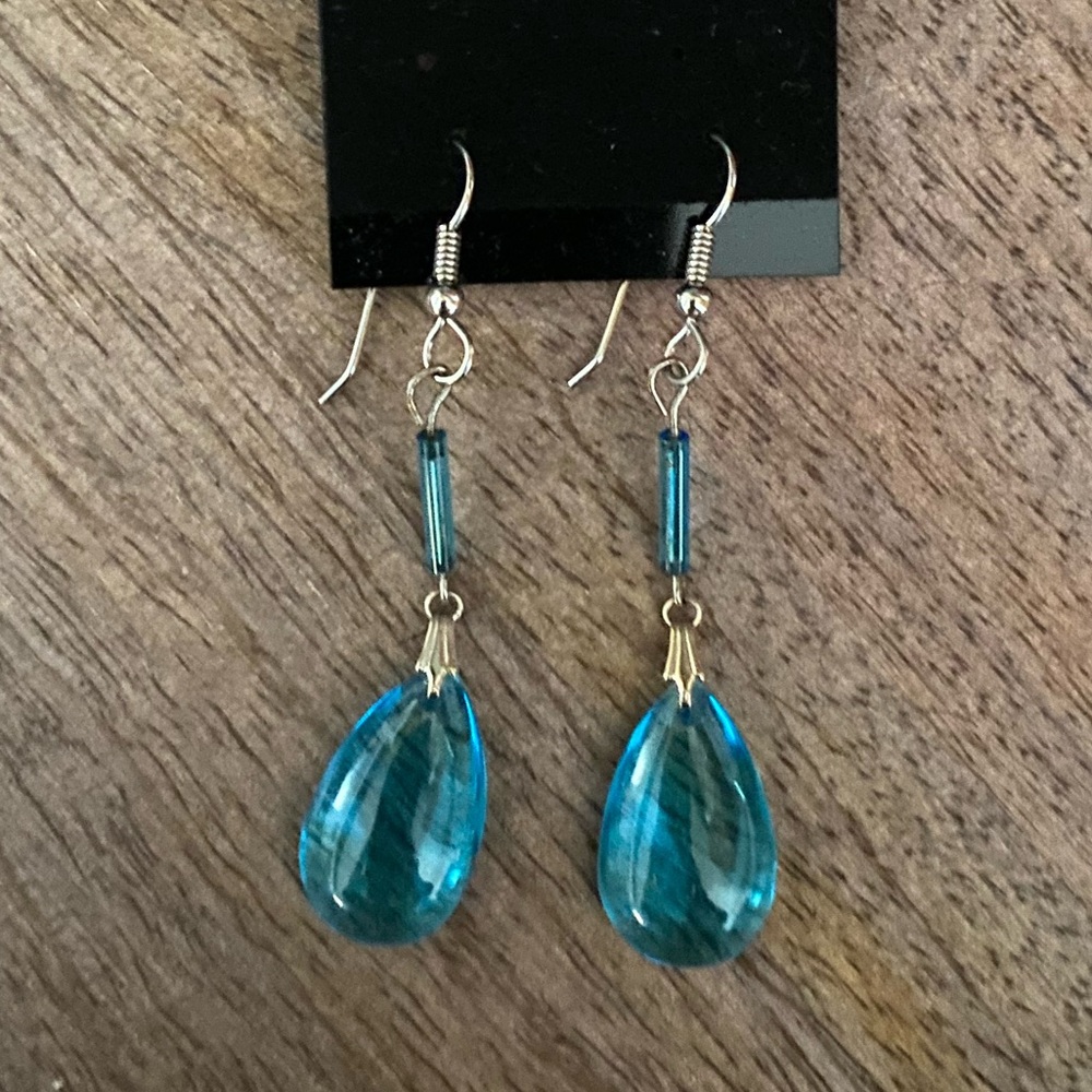 Turquoise Drop Earrings Pierced